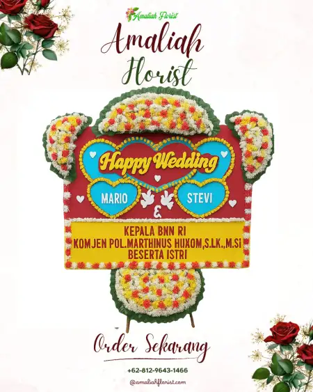 Papan Bunga Pernikahan Lundong